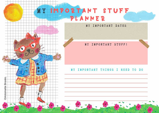 Tippy Tappy Katkins Printable Planner - Undated - Miss Brooks Loves Books