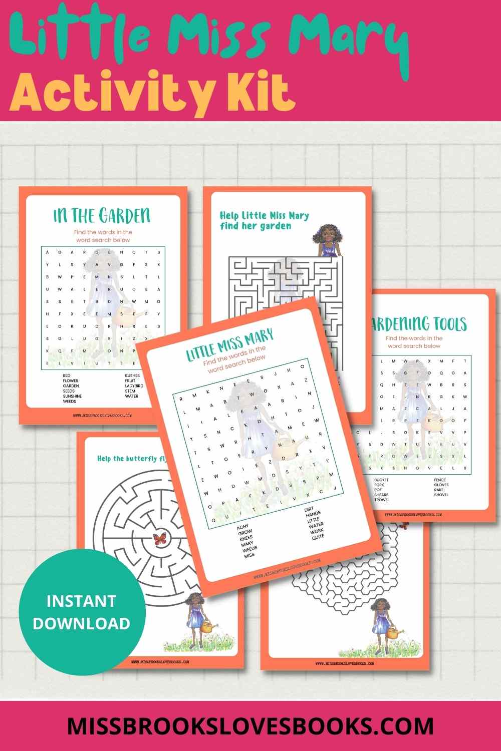Little Miss Mary - Printable Activity Kit | African-Caribbean | African-American Girl - Miss Brooks Loves Books